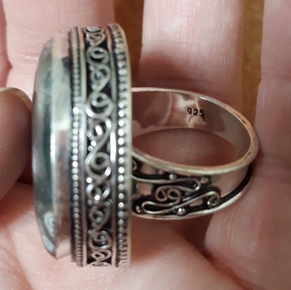 New Huge Orbicular Jasper 925 Silver Statement Ring. - Picture 8 of 8